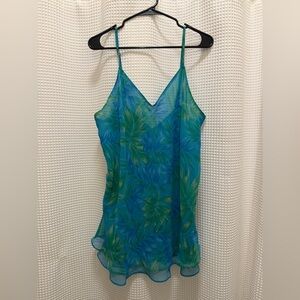 Cacique Blue and Green Slip Dress - 14/16